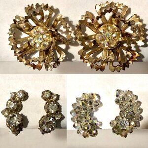 3 Pairs Vintage Earrings Clip-Ons
